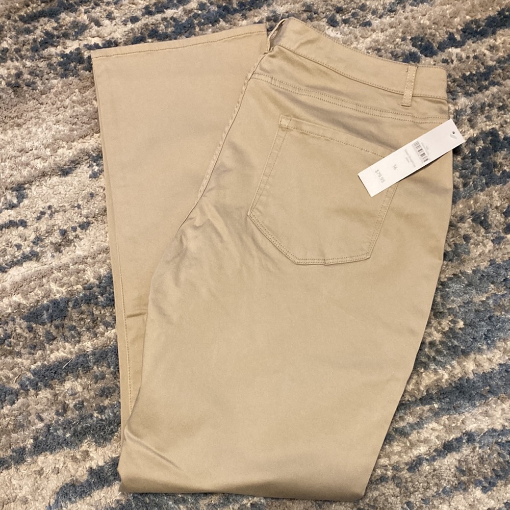 Coldwater Creek Natural Fit Straight Leg Khaki Pants Sz 16 NWT!